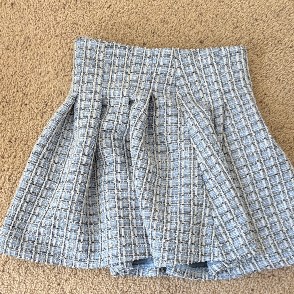 Elegant Blue and Black Plaid Women's Skirt - Picture 1 of 5